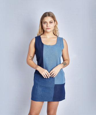 NOTAMM Women A-line Multicolor Above Knee/Mid Thigh Length Dress