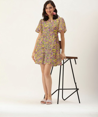 Dressberry Women A-line Multicolor Above Knee/Mid Thigh Length Dress