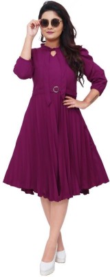 Maria Calcutta Women A-line Purple Dress