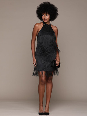 bebe Women A-line Black Mini/Short Dress