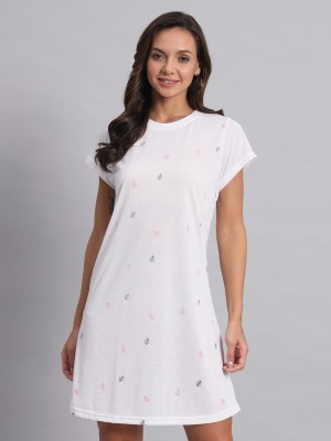 OBAAN Women Fit and Flare White Dress