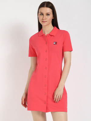 TOMMY HILFIGER Women Shirt Pink Above Knee/Mid Thigh Length Dress
