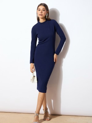 SASSAFRAS Women Bodycon Dark Blue Dress