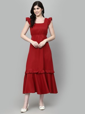 AAYU Women Maxi Red Dress