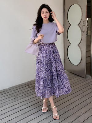 HouseOfCommon Women Fit and Flare Purple Midi/Calf Length Dress