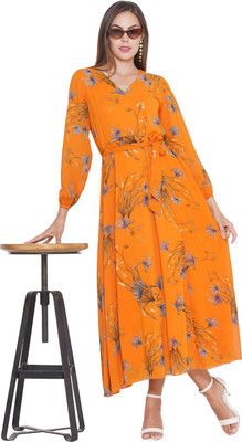 LADY STARK Women Maxi Multicolor Full Length Dress