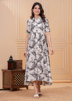 Drashti Textiles Women Ethnic Dress Black Maxi/Full Length Dress