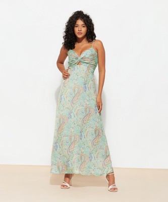Urban Sundari Women A-line Multicolor Maxi/Full Length Dress