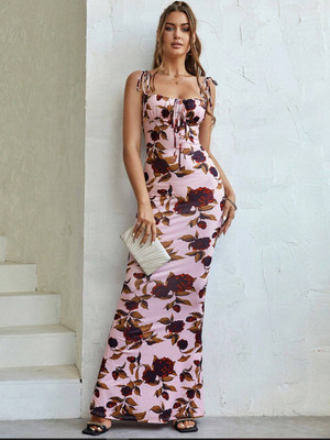 TANDUL Women Bodycon Multicolor Maxi/Full Length Dress