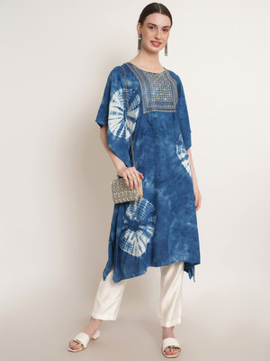 maaesa Printed Crepe Women Kaftan