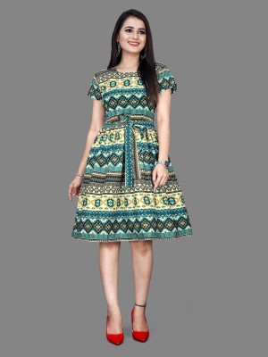 KAPPV Women A-line Green Dress