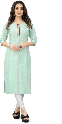 TextileCloth Women Embellished Straight Kurta(Light Green)