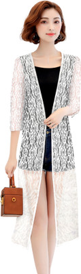 HEER FASHION Women Fit and Flare White Knee Length Dress
