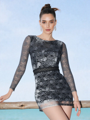urban streetwear Women A-line Black Above Knee/Mid Thigh Length Dress
