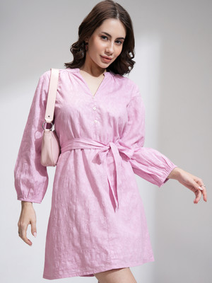 Tokyo Talkies Women A-line Pink Mini/Short Dress