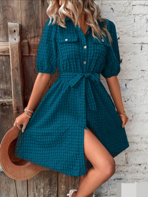 GUFRINA Women Shirt Dark Blue Mini/Short Dress