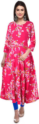 HouseOfCommon Women A-line Multicolor Maxi/Full Length Dress