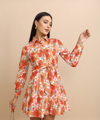 Tokyo Talkies Women Shirt Multicolor Above Knee/Mid Thigh Length Dress