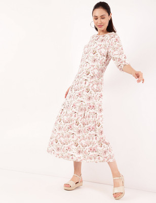 MARKS & SPENCER Women Shift Multicolor Midi/Calf Length Dress