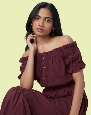 Selvia Women A-line Maroon Dress