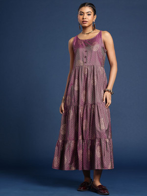 Taavi Women A-line Purple Midi/Calf Length Dress