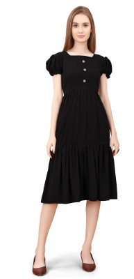 Zanies Women Fit and Flare Black Dress