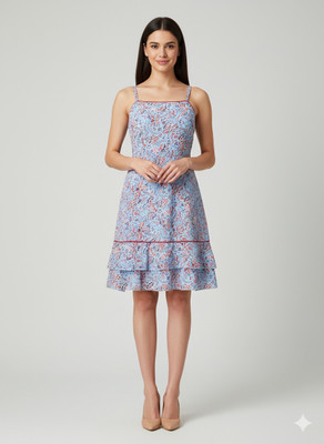 Siyas Women Bodycon Blue Above Knee/Mid Thigh Length Dress