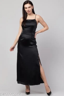 Aadhya Women Maxi Black Dress