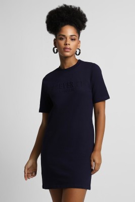 FOREVER 21 Women T Shirt Dark Blue Dress