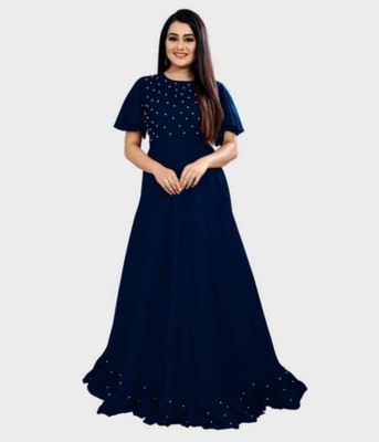 Ghateshvar Flared/A-line Gown(Dark Blue)