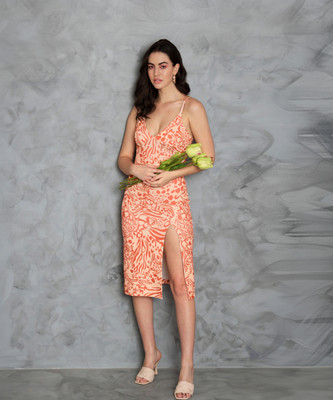 TANDUL Women Bodycon Multicolor Knee Length Dress