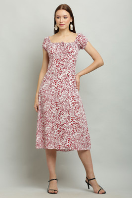Shyammc Women A-line Multicolor Midi/Calf Length Dress