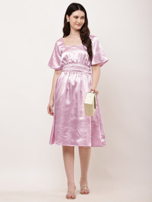 MGG Women Maxi Pink Knee Length Dress