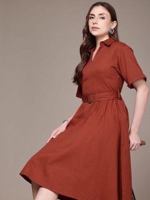 French Connection Women A-line Red Dress