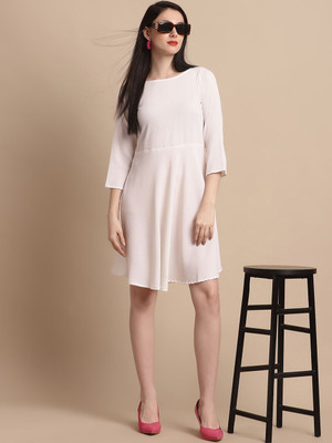 JAINISH Women A-line Pink Above Knee/Mid Thigh Length Dress
