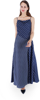 Fuegobella Women Maxi Blue Full Length Dress