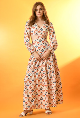 all about you Women Maxi Multicolor Full Length Dress