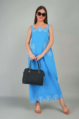 Gul West Women Maxi Blue Full Length Dress