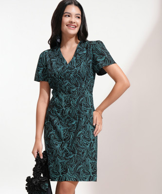 Tokyo Talkies Women Fit and Flare Black Midi/Calf Length Dress