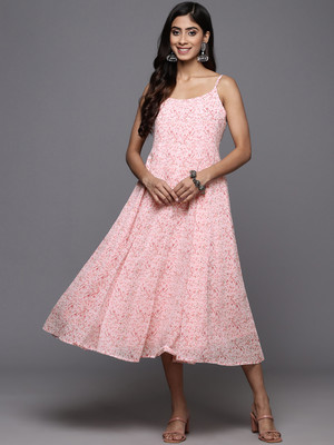 Varanga Women Maxi White Midi/Calf Length Dress