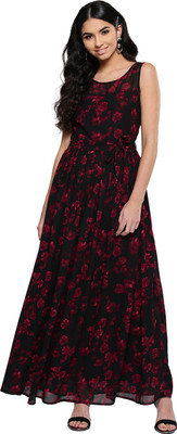 HARPA Women Maxi Black Full Length Dress