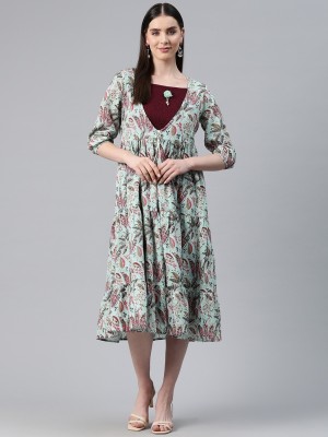 Readiprint Fashions Women Fit and Flare Maroon Dress