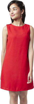 YU by Pantaloons Women A-line Red Above Knee/Mid Thigh Length Dress