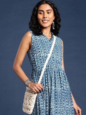 Taavi Women A-line Blue Midi/Calf Length Dress