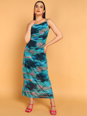 FashFun Women Sheath Multicolor Maxi/Full Length Dress