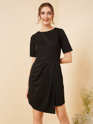 RARE Women A-line Black Above Knee/Mid Thigh Length Dress