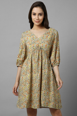 Allen Solly Women A-line Multicolor Above Knee/Mid Thigh Length Dress