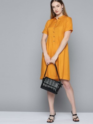 CHEMISTRY Women A-line Yellow Dress