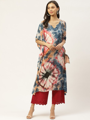 PinkTribe Floral Print Crepe Women Kaftan
