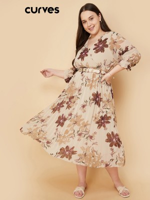 max Women A-line Beige Dress